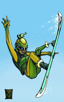 Green Snowboarder